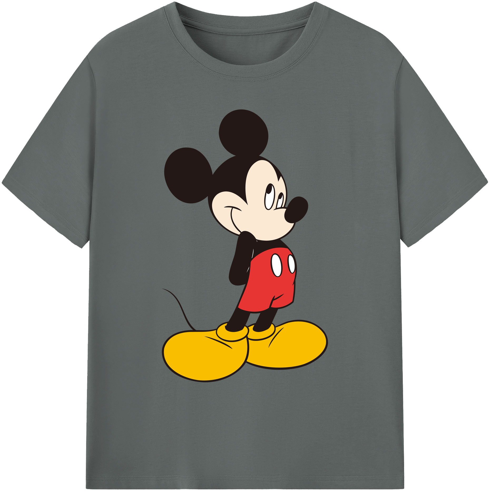 ミッキーマウス Mickey Mouse 綿100％ メンズ半袖Tシャツ｜肌触りやわらか＆通気性